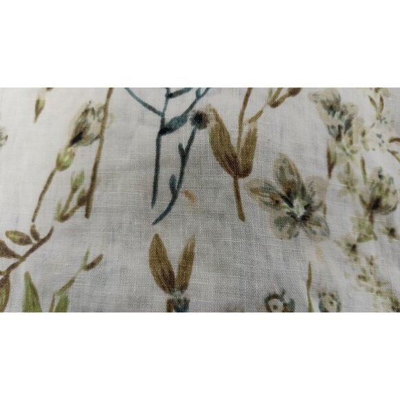 Cynthia Rowley Size XL Cap Sleeves 100% Linen Shirt Box Top Floral Print Cream - Picture 8 of 12